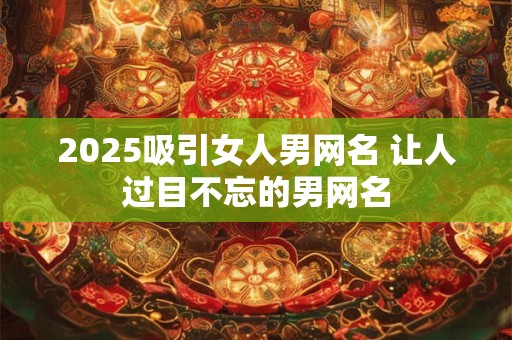 2025吸引女人男网名 让人过目不忘的男网名