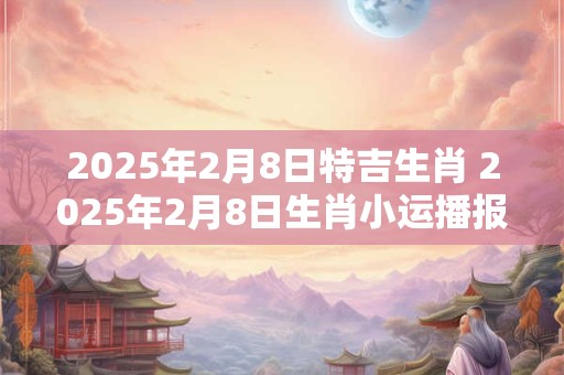 2025年2月8日特吉生肖 2025年2月8日生肖小运播报