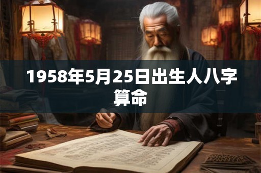 1958年5月25日出生人八字算命