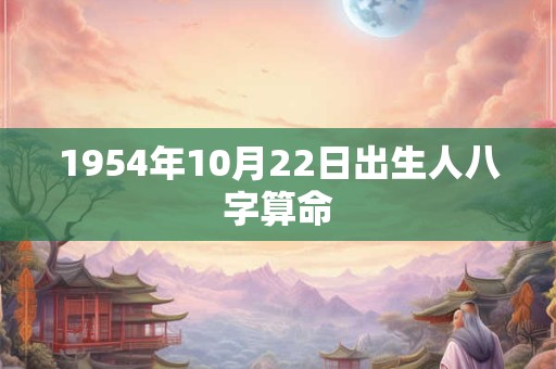 1954年10月22日出生人八字算命