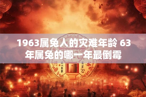 1963属兔人的灾难年龄 63年属兔的哪一年最倒霉