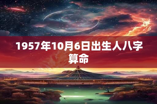 1957年10月6日出生人八字算命