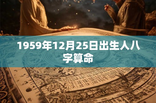 1959年12月25日出生人八字算命