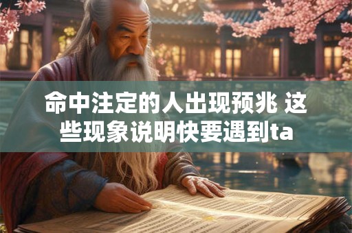命中注定的人出现预兆 这些现象说明快要遇到ta
