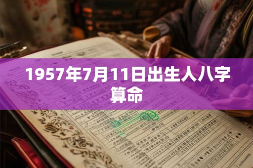 1957年7月11日出生人八字算命