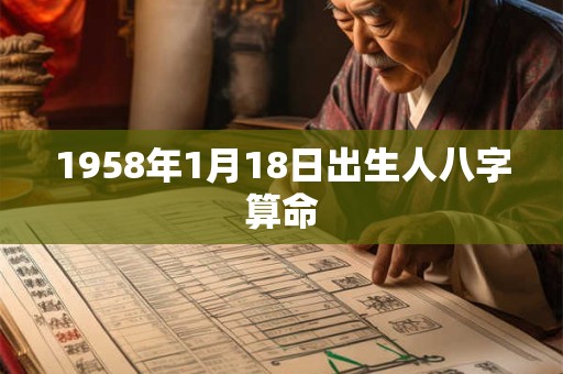 1958年1月18日出生人八字算命