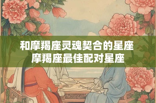 和摩羯座灵魂契合的星座 摩羯座最佳配对星座
