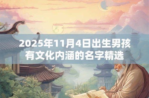 2025年11月4日出生男孩有文化内涵的名字精选