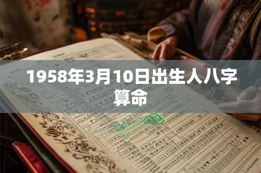 1958年3月10日出生人八字算命