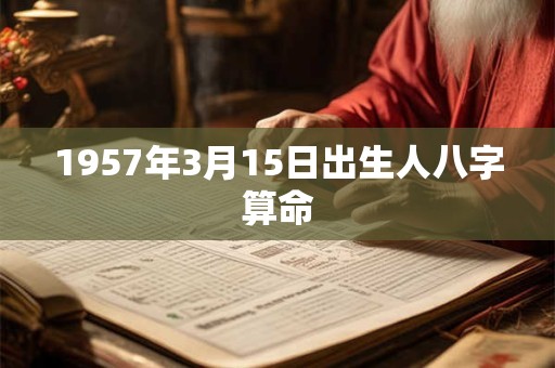 1957年3月15日出生人八字算命