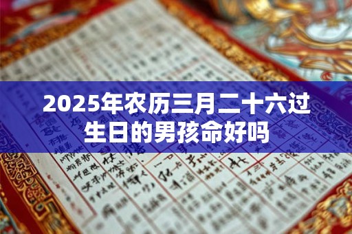 2025年农历三月二十六过生日的男孩命好吗