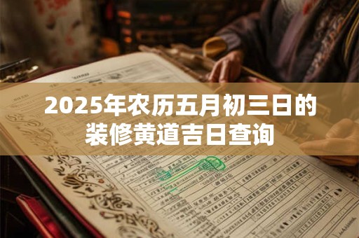 2025年农历五月初三日的装修黄道吉日查询