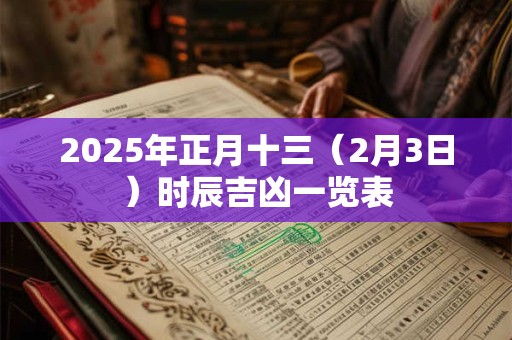 2025年正月十三(2月3日)时辰吉凶一览表 2025年正月十三(2月3日)时辰吉凶一览表