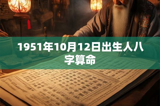1951年10月12日出生人八字算命