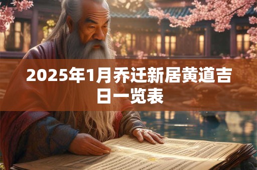 2025年1月乔迁新居黄道吉日一览表