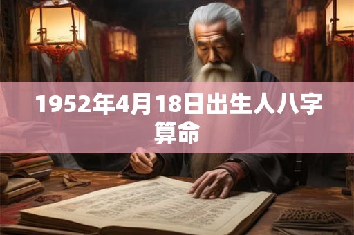 1952年4月18日出生人八字算命