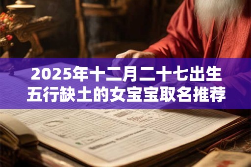 2026年十二月二十七出生五行缺土的女宝宝取名推荐