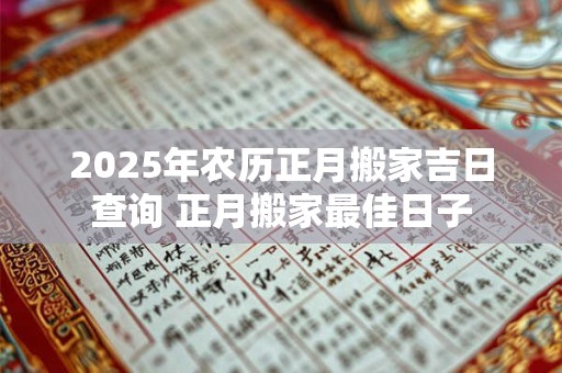 2025年农历正月搬家吉日查询 正月搬家最佳日子