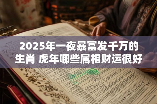 2025年一夜暴富发千万的生肖 虎年哪些属相财运很好
