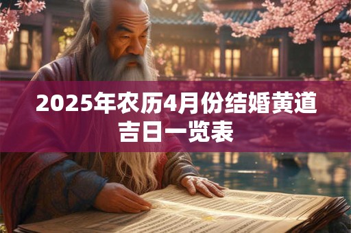 2025年农历4月份结婚黄道吉日一览表