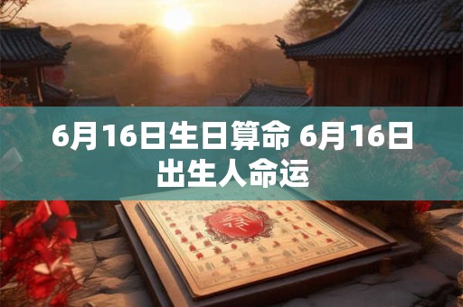 6月16日生日算命 6月16日出生人命运