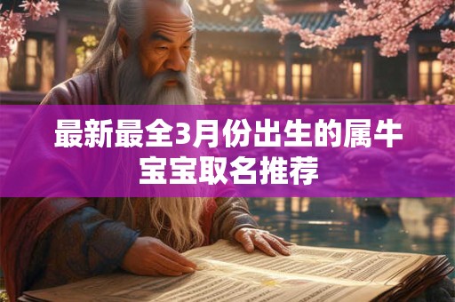 最新最全3月份出生的属牛宝宝取名推荐