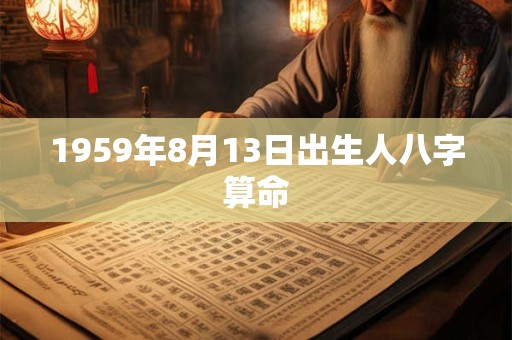 1959年8月13日出生人八字算命