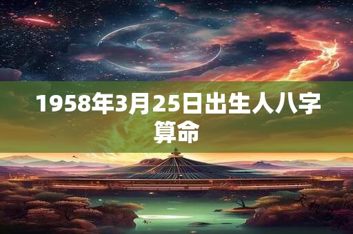 1958年3月25日出生人八字算命