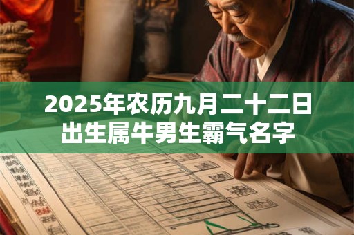 2025年农历九月二十二日出生属牛男生霸气名字