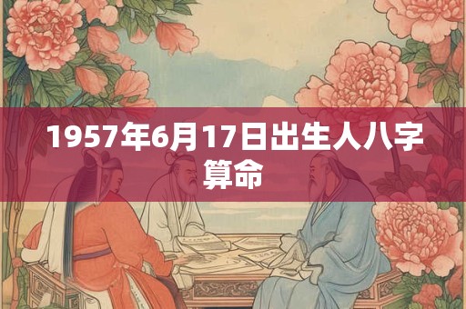 1957年6月17日出生人八字算命