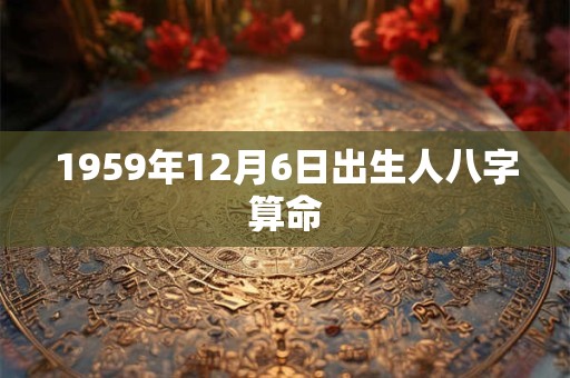 1959年12月6日出生人八字算命