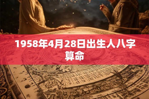 1958年4月28日出生人八字算命