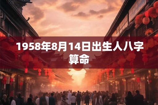 1958年8月14日出生人八字算命