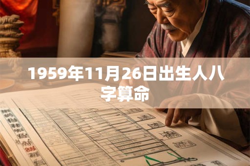 详细阅读:1959年11月26日出生人八字算命 1959年11月26日出生人八字算命