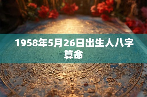 1958年5月26日出生人八字算命