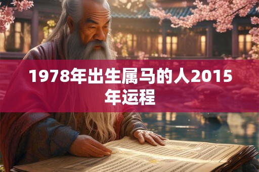 1978年出生属马的人2015年运程