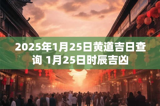 2025年1月25日黄道吉日查询 1月25日时辰吉凶