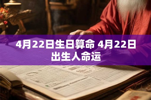 4月22日生日算命 4月22日出生人命运