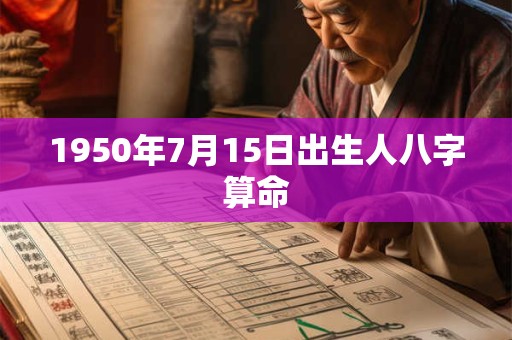 1950年7月15日出生人八字算命