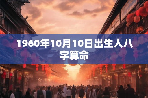 1960年10月10日出生人八字算命