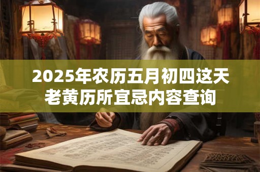 2025年农历五月初四这天老黄历所宜忌内容查询