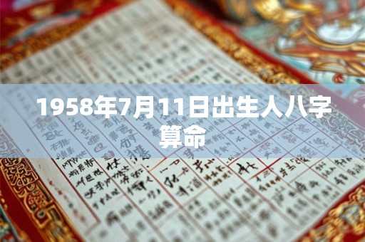 1958年7月11日出生人八字算命