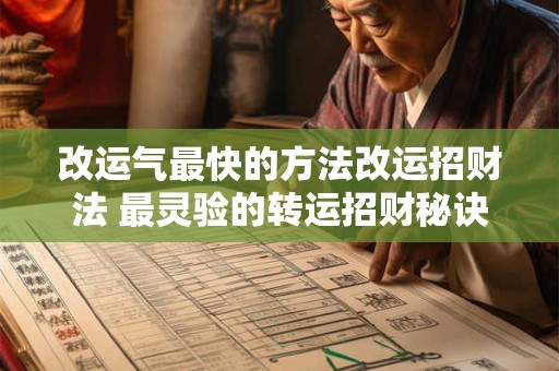改运气最快的方法改运招财法 最灵验的转运招财秘诀
