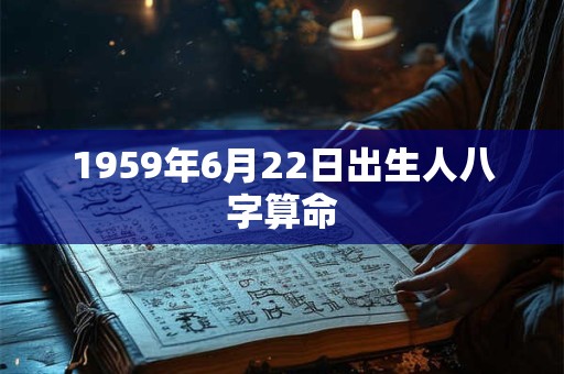 1959年6月22日出生人八字算命