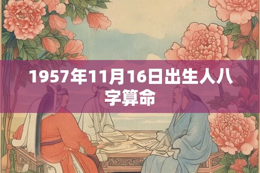 1957年11月16日出生人八字算命