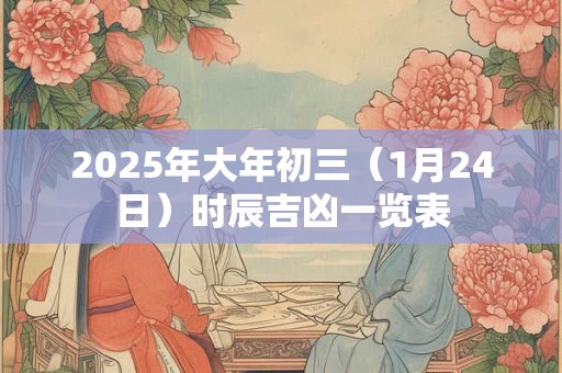 2025年大年初三（1月24日）时辰吉凶一览表