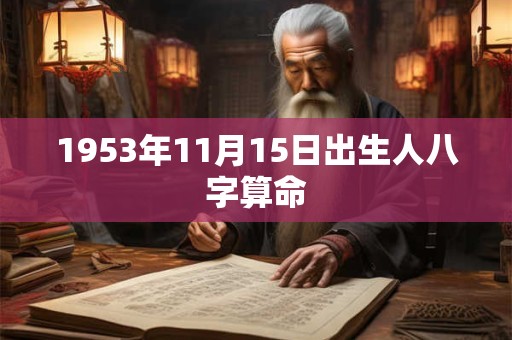 1953年11月15日出生人八字算命