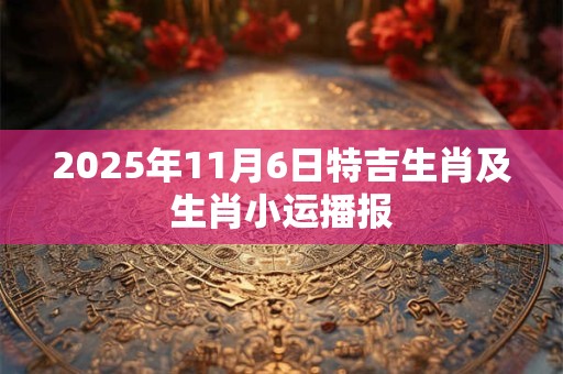 2025年11月6日特吉生肖及生肖小运播报