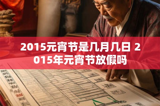 2015元宵节是几月几日 2015年元宵节放假吗
