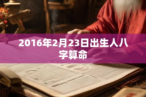 2016年2月23日出生人八字算命